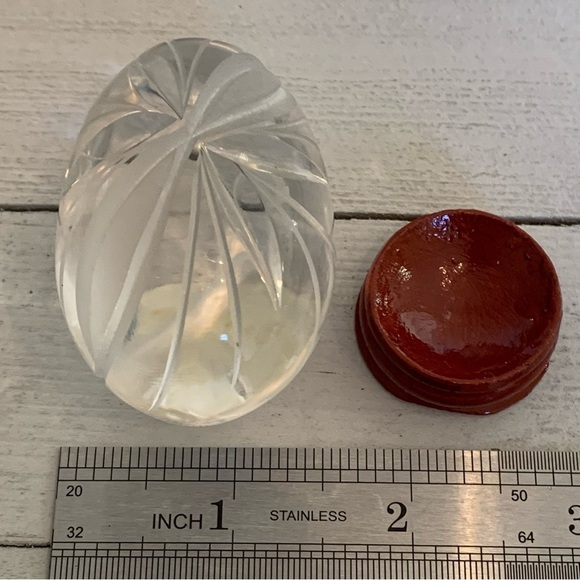 Vintage Ruckl Bohemian Czech Hand Cut Crystal Egg With Stand Original Box Label - Picture 14 of 16